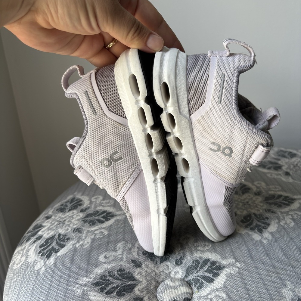 On Cloud Unisex Kids Mesh Sneakers LavenderGray White Hook & Loop US 11 EU 28,5 - Picture 3 of 8